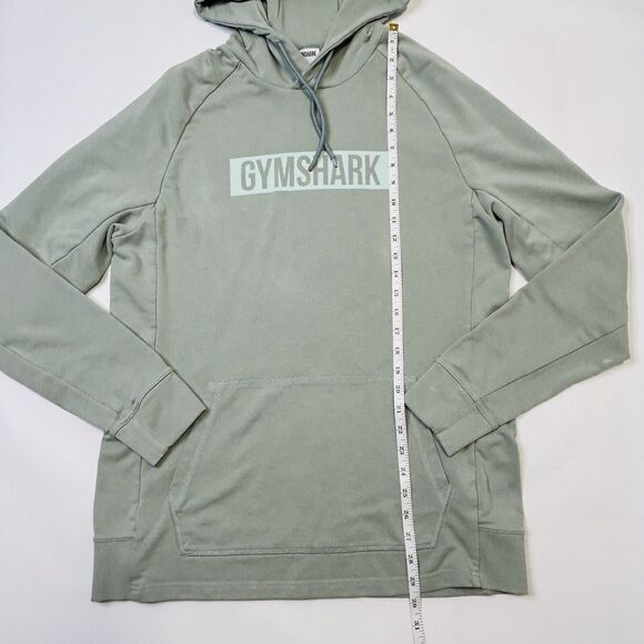 Gymshark Hoodie Mens Large Green Logo Pullover Outdoor Athleisure Gym Running - Picture 5 of 13